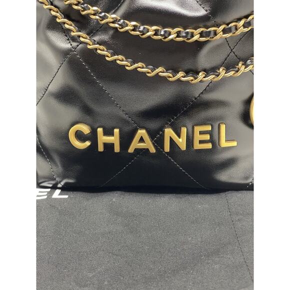 Chanel 22 Mini Bag Black NEW Hobo Tote Shopping Bag - Picture 10 of 14
